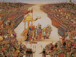 BG Krishna instructs Arjuna